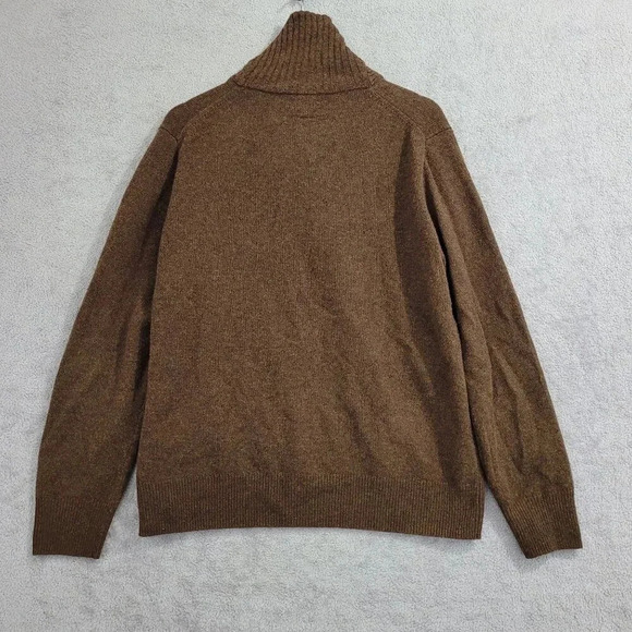J.Crew Mens Brown Merino Wool & Nylon Shawl Collar Sweater Size L  27CT - Picture 2 of 8